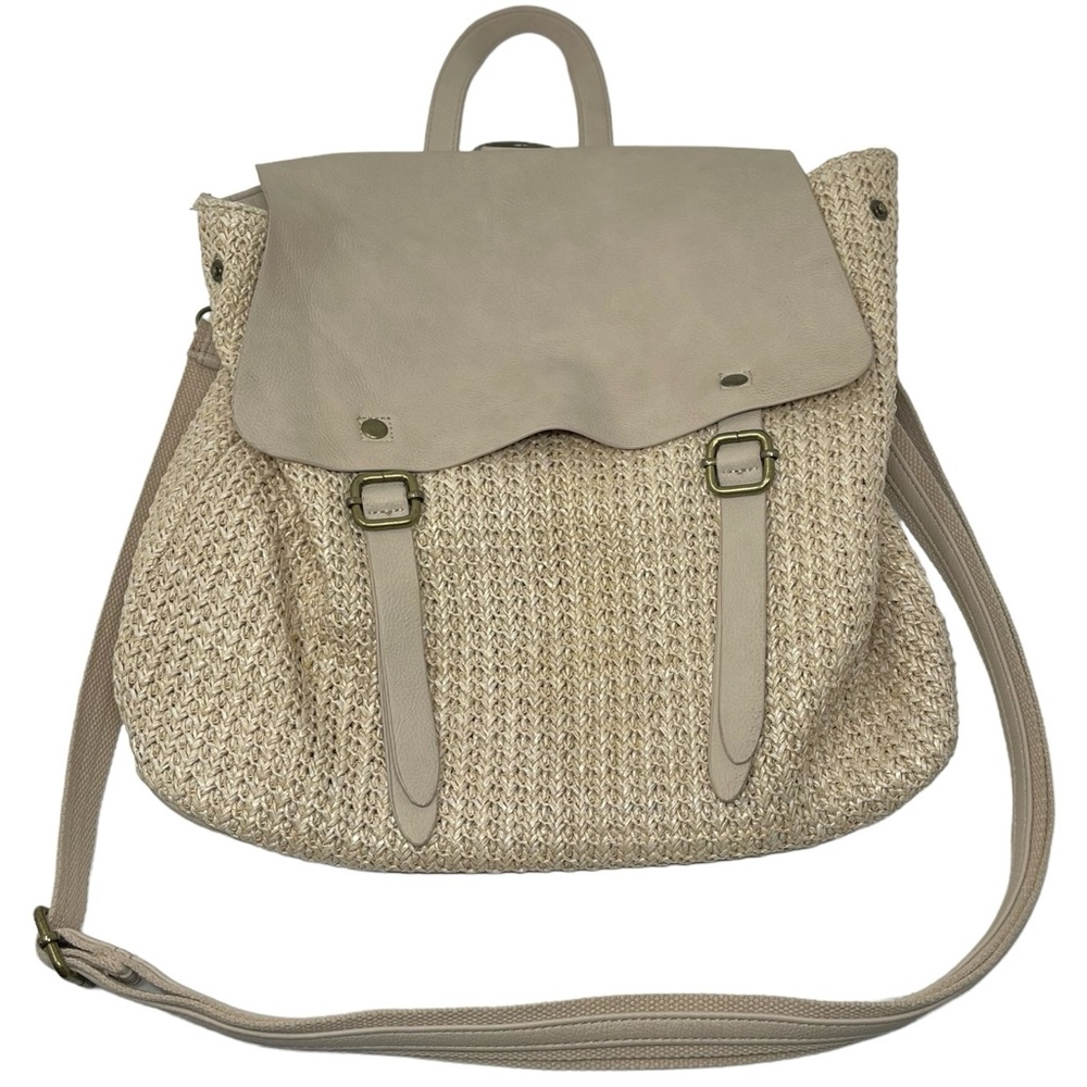 Jen & Co Convertible Backpack Woven Backpack with Top Handle